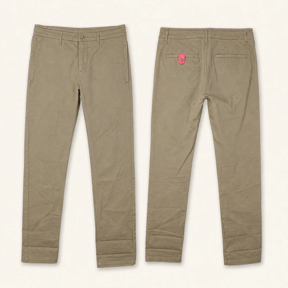Rapha Mens Original Fit Cotton Trousers Tan Khaki Cycling Commuter 30W 34L